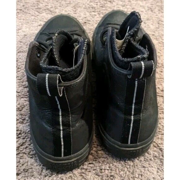 Converse Chuck Taylor All Star Waterproof High All Black Leather Shoes 162409C - Picture 6 of 8